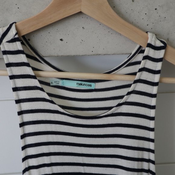 Maurices Size Small Navy and White Stripe Dress - Picture 3 of 6